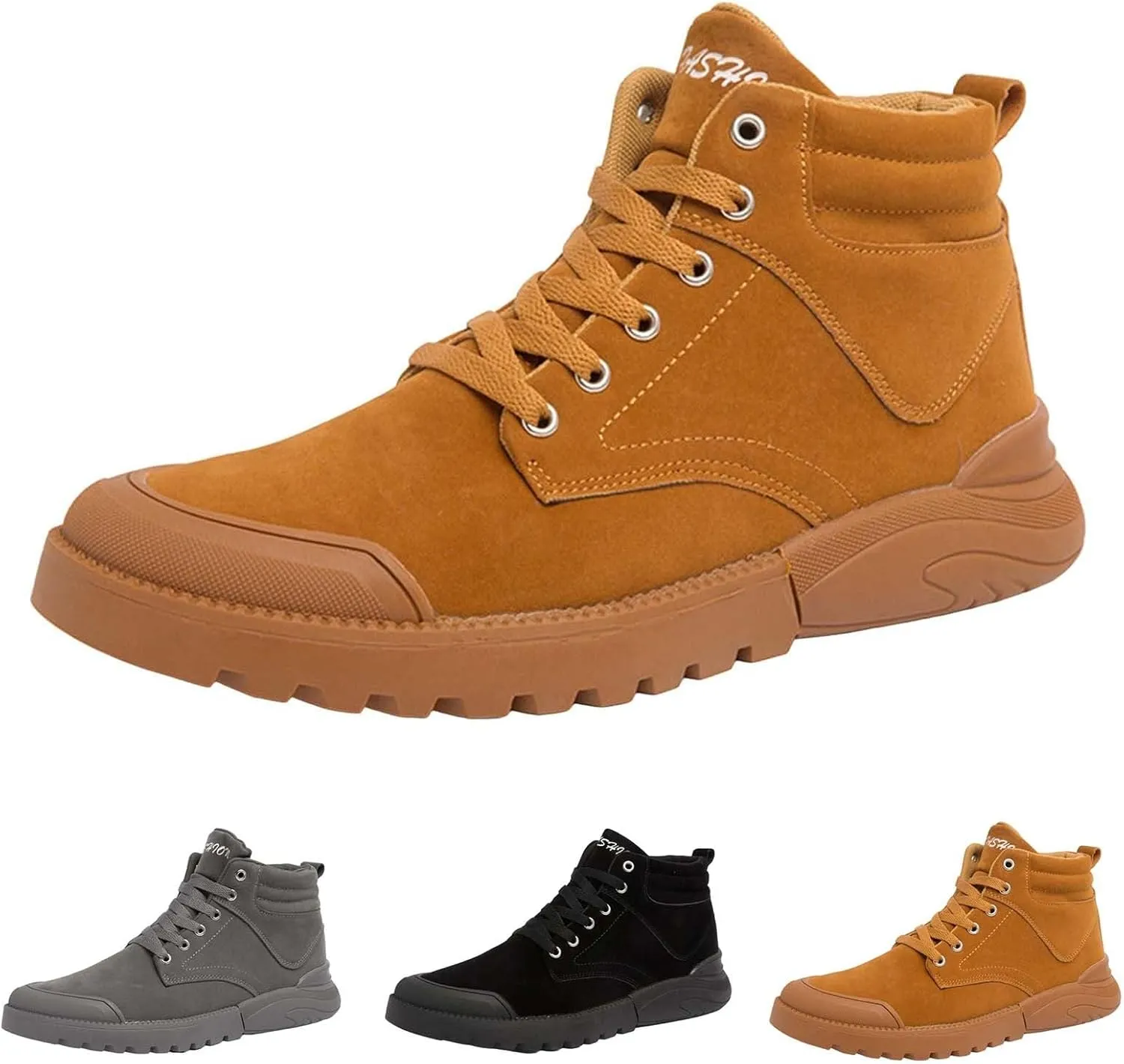 Men Work Boots Waterproof Hiking Sneakers Shoes Warm Fur Lined Workout Shoes for Women Non Slip Wide Outdoor Shoes Slip on Loafers Hike Grounded Footwear
