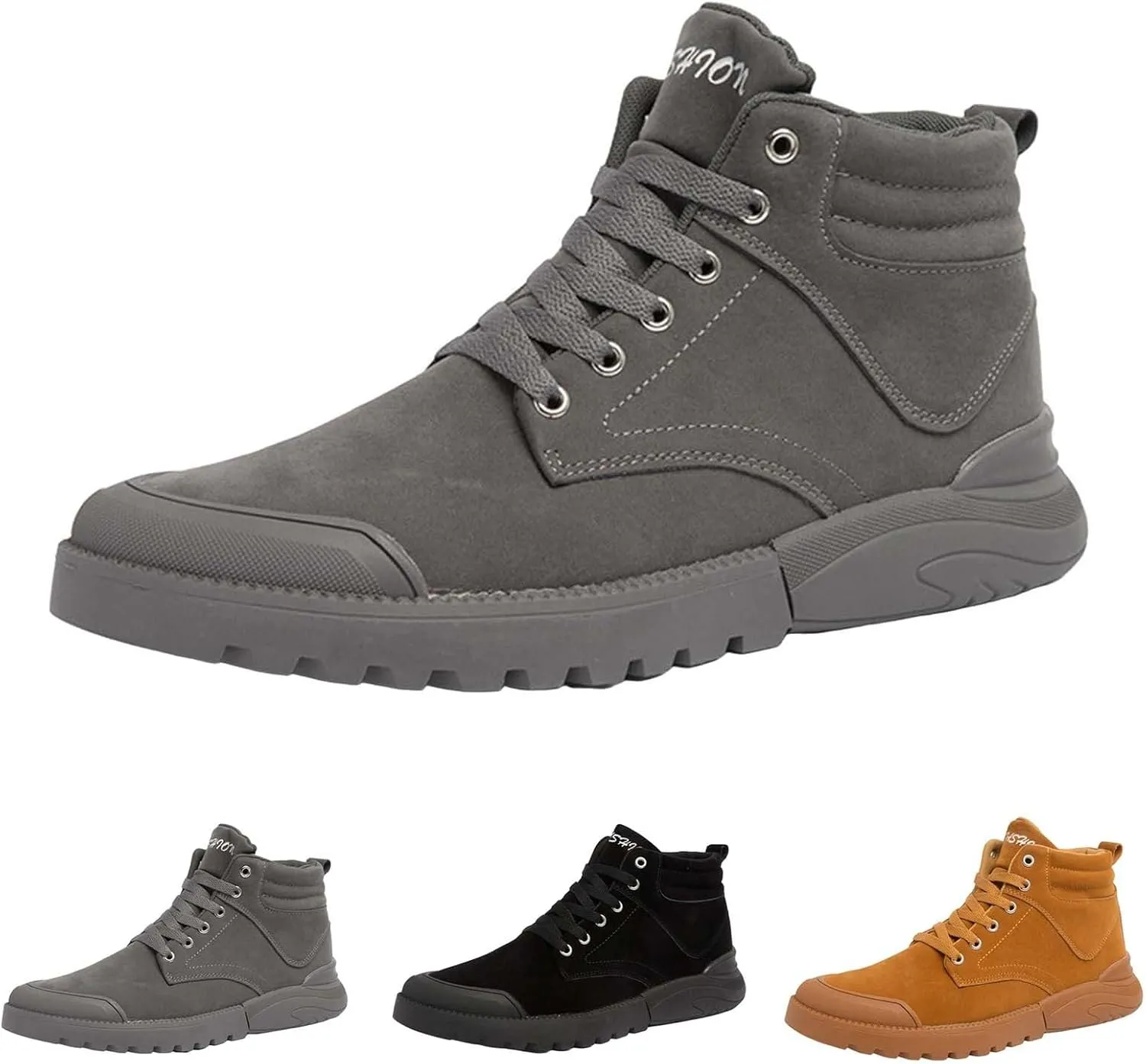Men Work Boots Waterproof Hiking Sneakers Shoes Warm Fur Lined Workout Shoes for Women Non Slip Wide Outdoor Shoes Slip on Loafers Hike Grounded Footwear