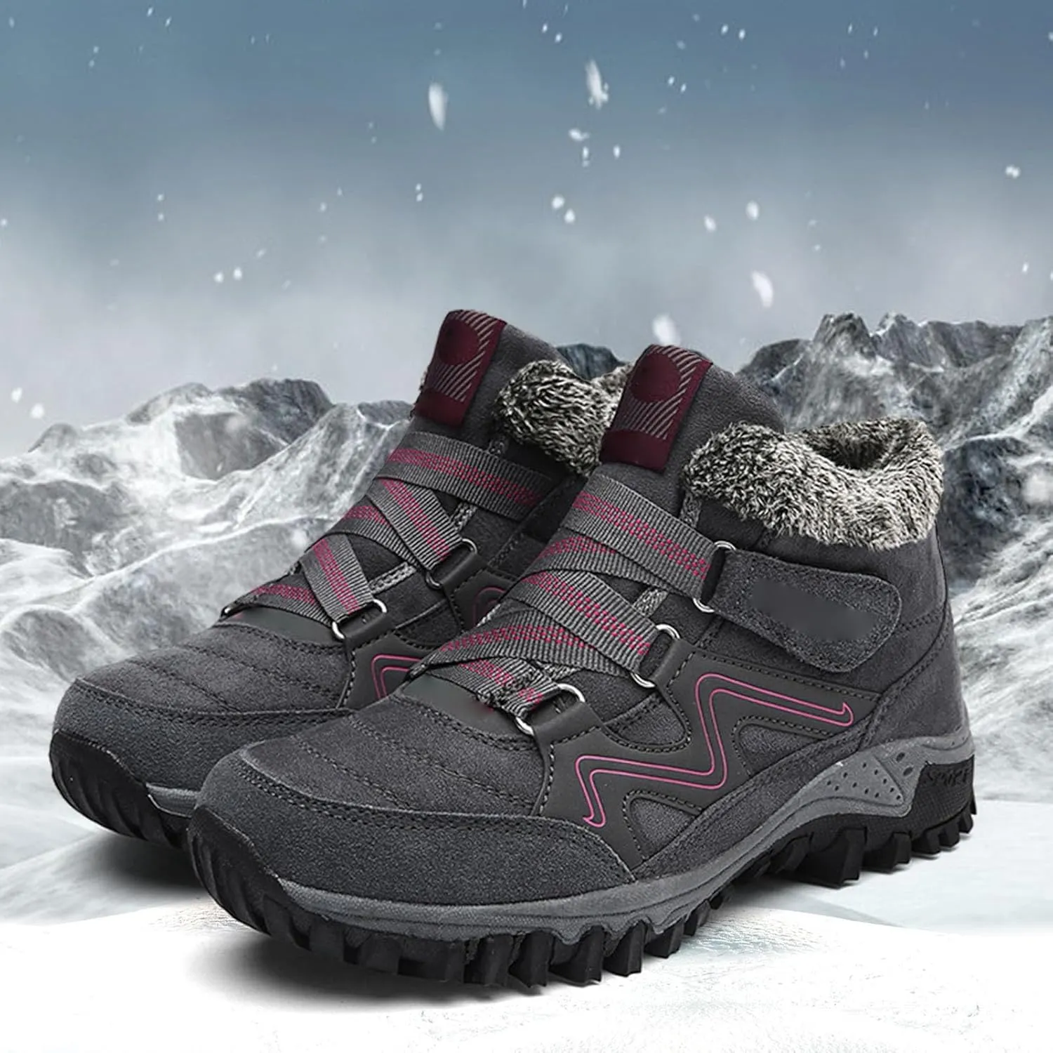 Men Work Boots Wide Width Hiking Sneakers Warm Booties Workout Shoes for Women Food Service Slip On Platform Shoes Lightweight Comfortable Hike Grounded Footwear