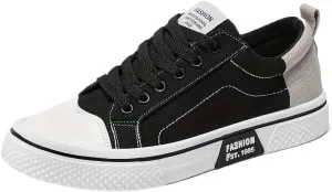 Men's Breathable Canvas Skate Shoes Casual, Sporty with Soft Rubber Sole & Lace-Up Low Top - Perfect for Work & Play