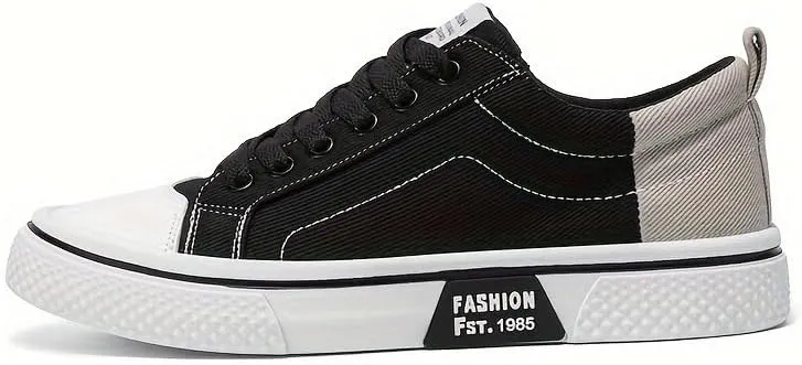Men's Breathable Canvas Skate Shoes Casual, Sporty with Soft Rubber Sole & Lace-Up Low Top - Perfect for Work & Play
