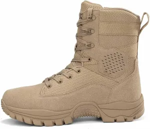 Men's Combat Boots, Side Zipper Desert Jungle Boots, Tactical Hiking Boots for Men, Waterproof Work Boots, Work Boots for Men, Army Work Boots, Outdoor Motorcycle Boots