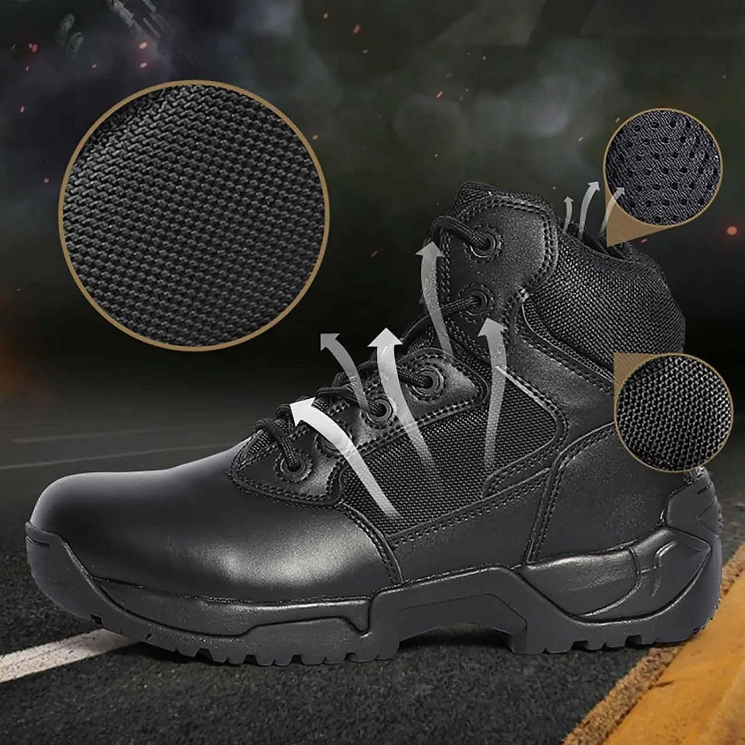 Men's Military Tactical Boots, Lightweight work boots for men breathable jungle Desert Combat Boots Men's Waterproof Hiking Work Boots