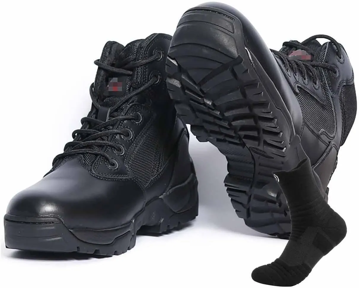 Men's Military Tactical Boots, Lightweight work boots for men breathable jungle Desert Combat Boots Men's Waterproof Hiking Work Boots