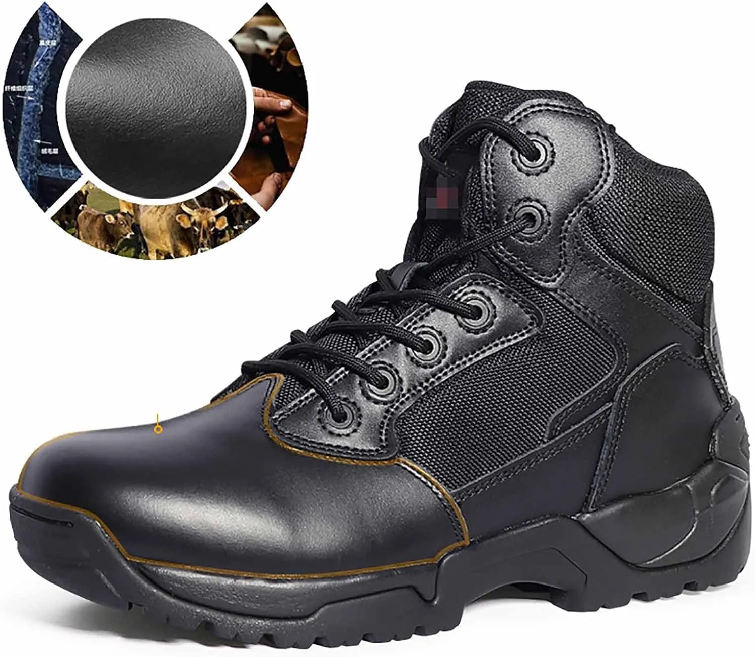 Men's Military Tactical Boots, Lightweight work boots for men breathable jungle Desert Combat Boots Men's Waterproof Hiking Work Boots