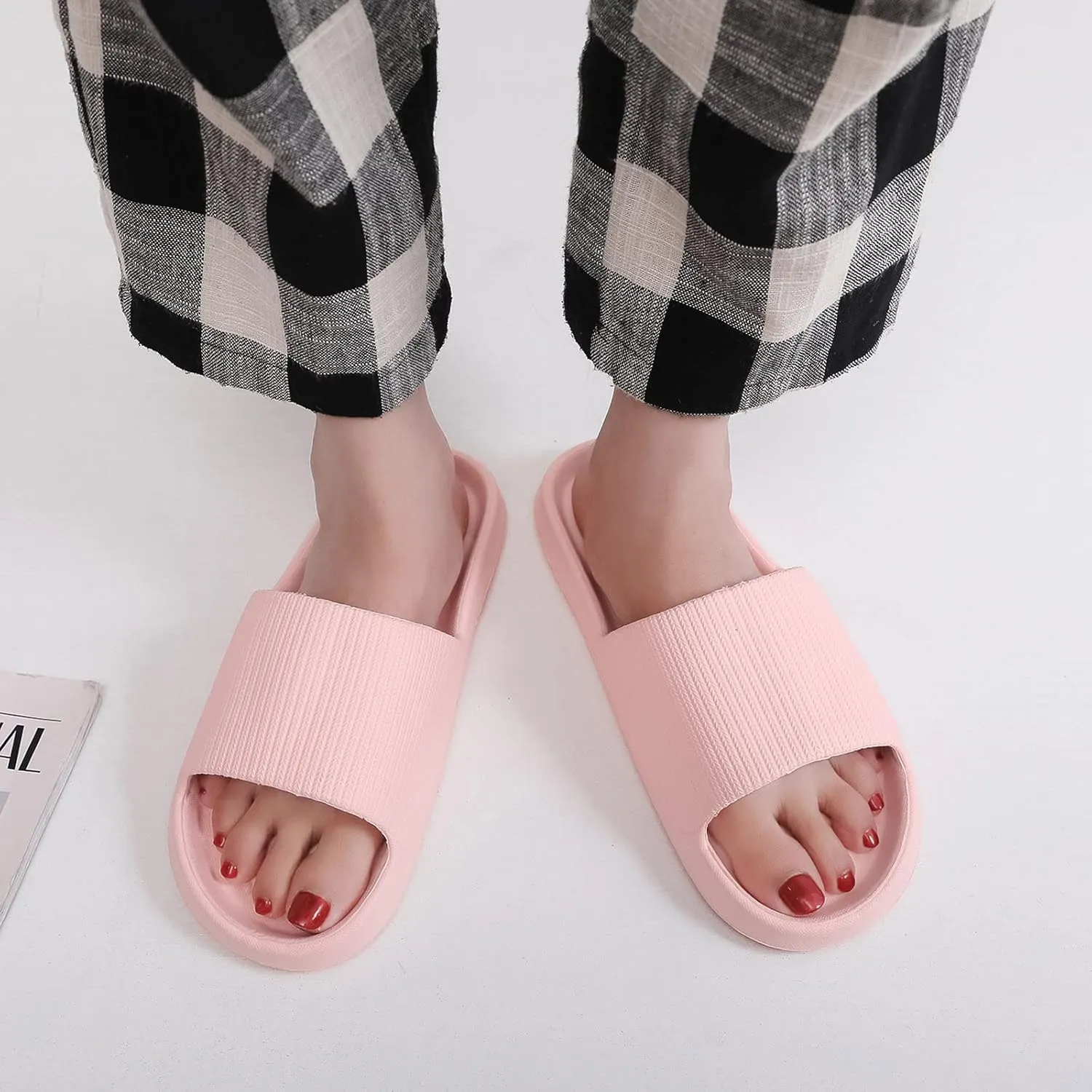 Mens Shower Shoes Slides for Women Bathroom Slippers Men Womens Slides Spa Bathroom Soft Sole Slippers