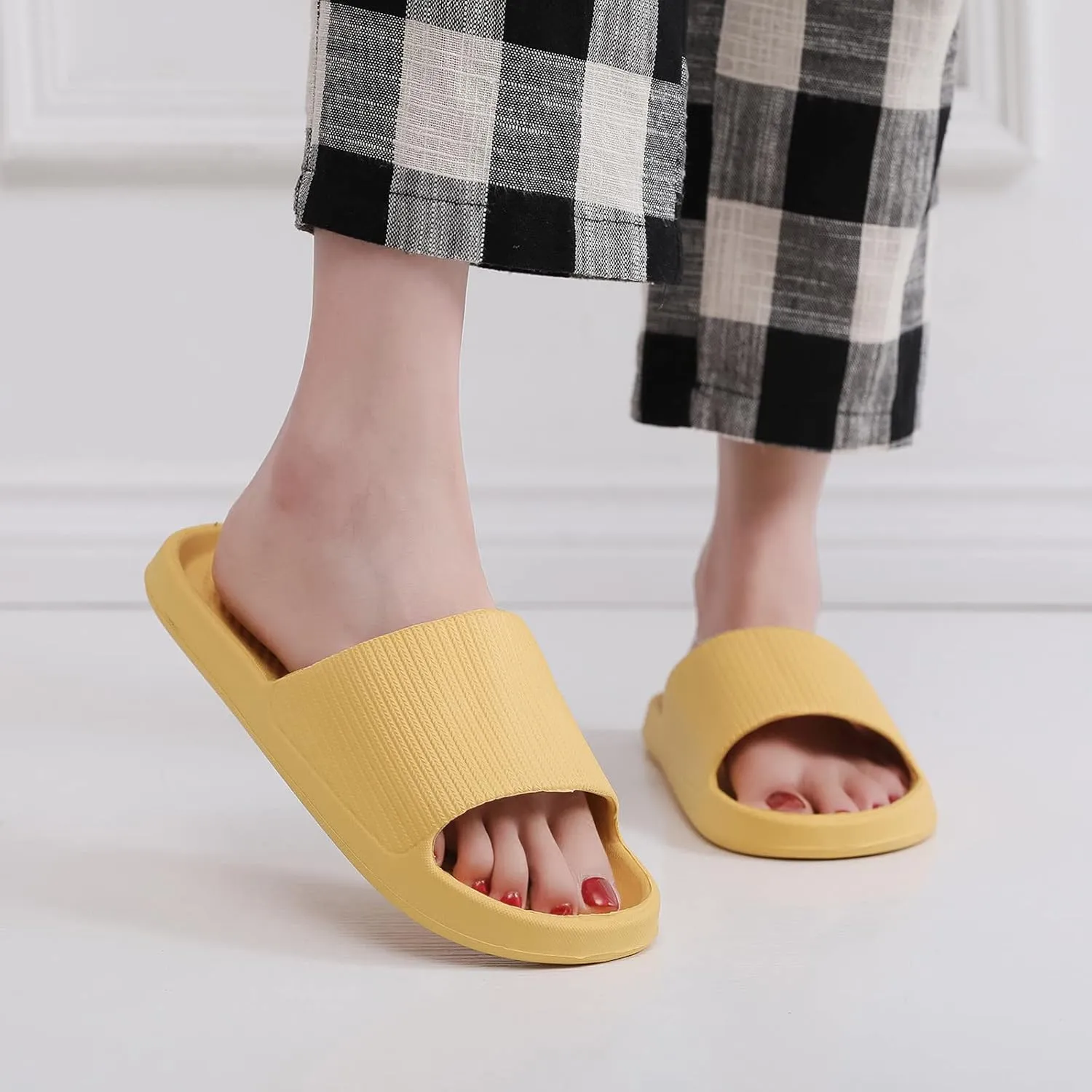 Mens Shower Shoes Womens Slides Bathroom Slippers Men Slides for Women Dorms House Soft Sole Slippers
