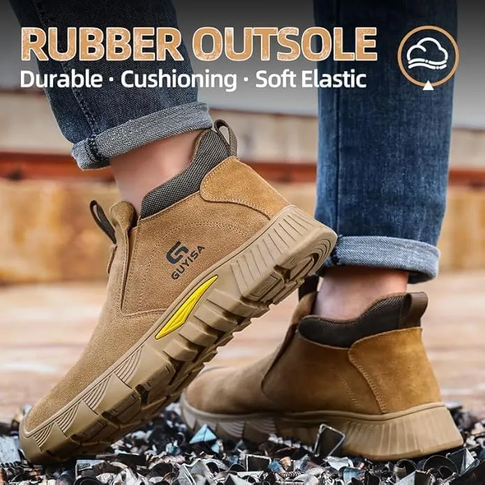 Men's Steel Toe Work Boots for Welding & Construction - Heat & Puncture Resistant, Indestructible Safety Shoes for Industrial Use