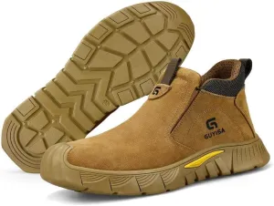 Men's Steel Toe Work Boots for Welding & Construction - Heat & Puncture Resistant, Indestructible Safety Shoes for Industrial Use