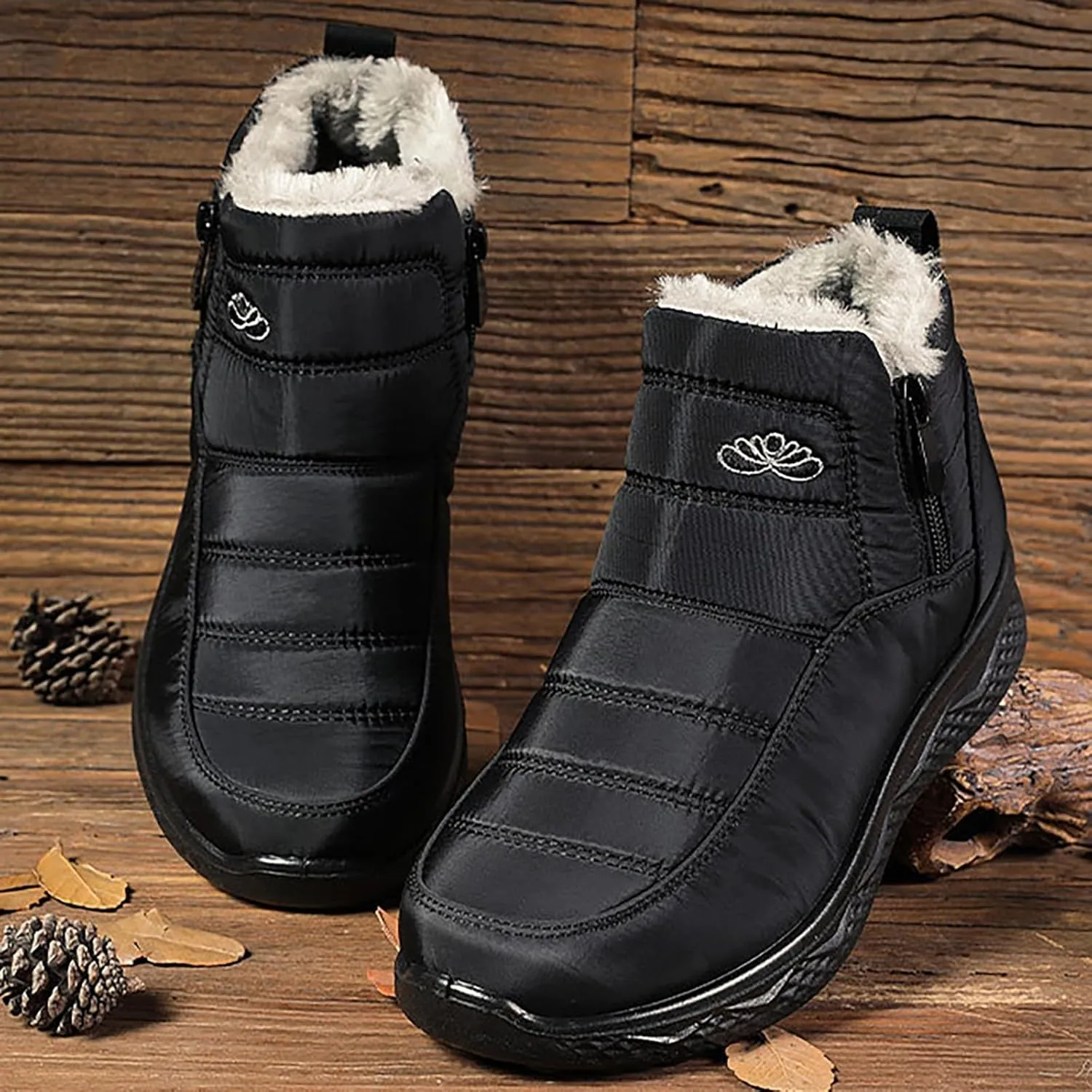 Mens Winter Boots Knee High Fur Lined Slip-Ons Women's Snow Boots Warm Non Slip Walking Shoes for Women Fashion High Top Boots Big and Tall Winter Booties