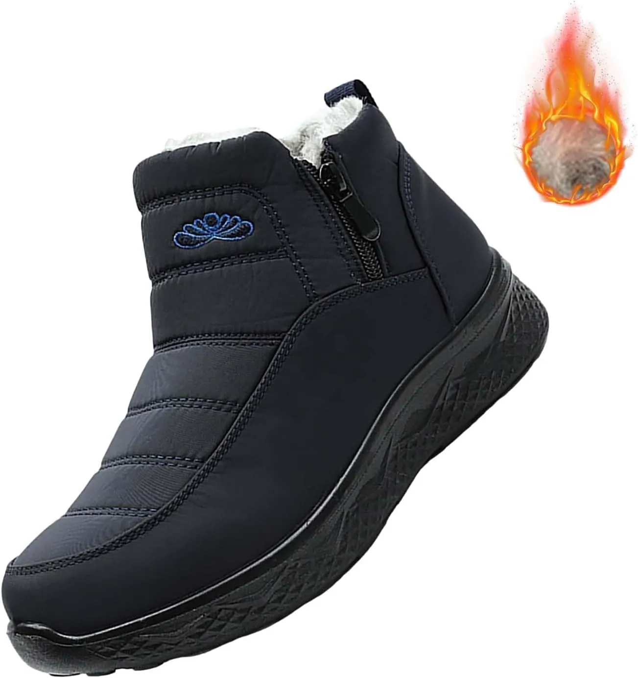 Mens Winter Boots Knee High Fur Lined Slip-Ons Women's Snow Boots Warm Non Slip Walking Shoes for Women Fashion High Top Boots Big and Tall Winter Booties