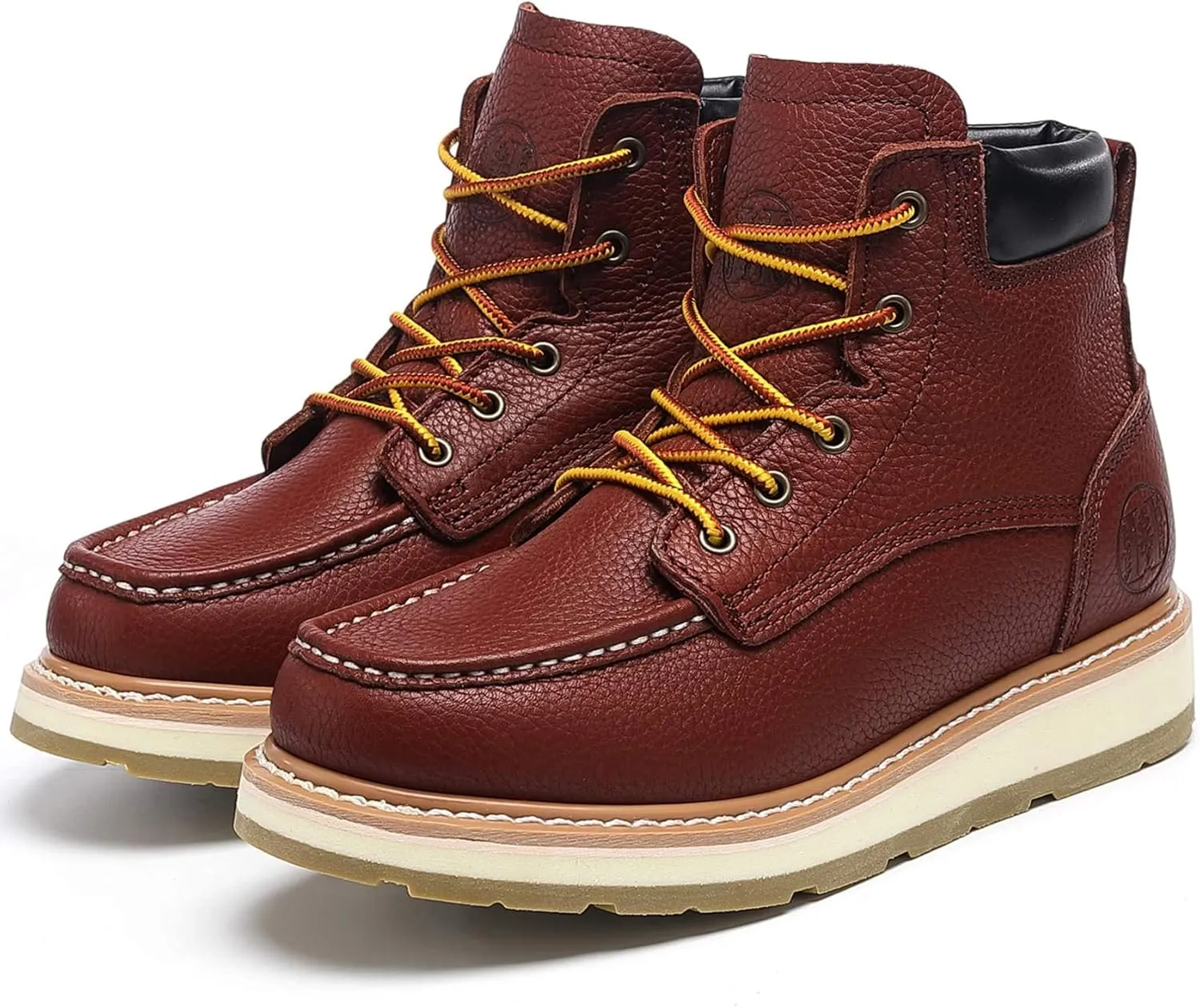Mens work boots, 6" Soft/Composite Toe Heavy Duty Work Boots for Men, Slip & Puncture Resistant Safety EH Wide Working Shoes 2E