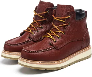Mens work boots, 6" Soft/Composite Toe Heavy Duty Work Boots for Men, Slip & Puncture Resistant Safety EH Wide Working Shoes 2E