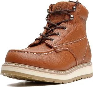 Mens work boots, 6" Soft/Composite Toe Heavy Duty Work Boots for Men, Slip & Puncture Resistant Safety EH Wide Working Shoes 2E