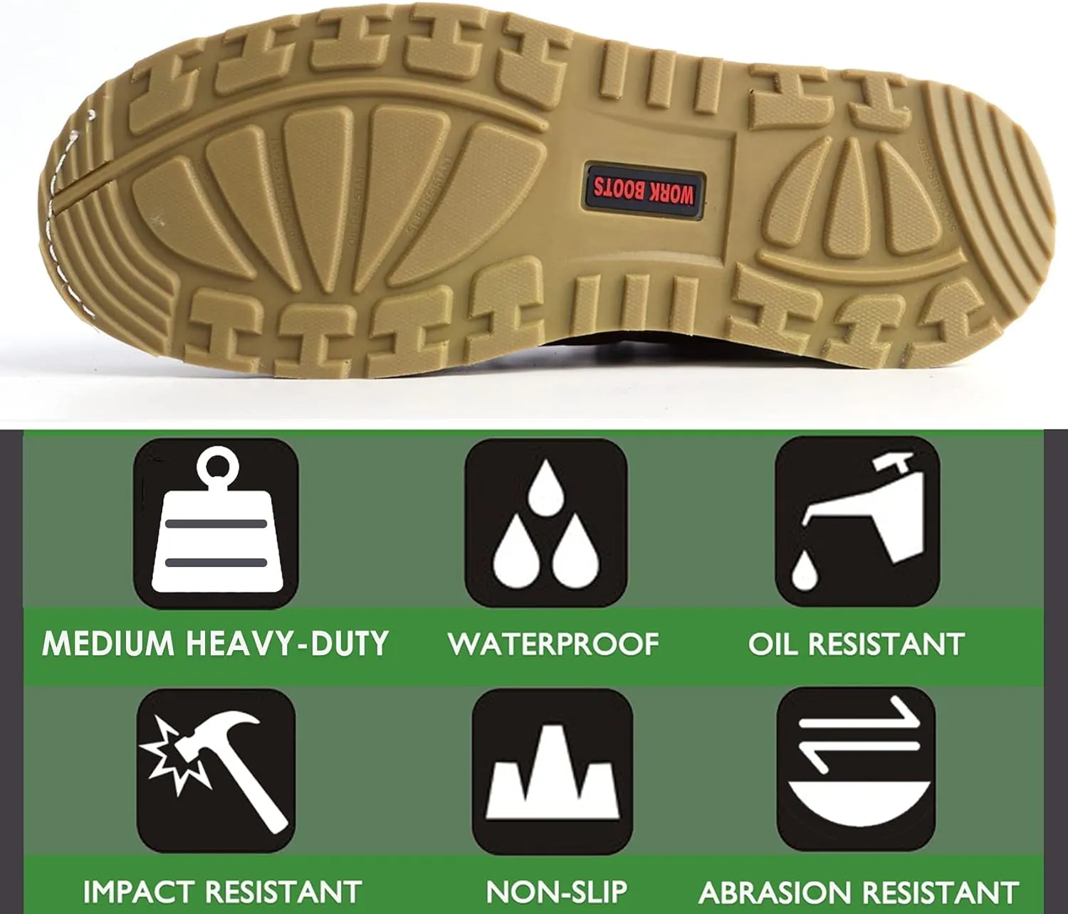 Mens work boots, 6" Soft/Composite Toe Heavy Duty Work Boots for Men, Slip & Puncture Resistant Safety EH Wide Working Shoes 2E