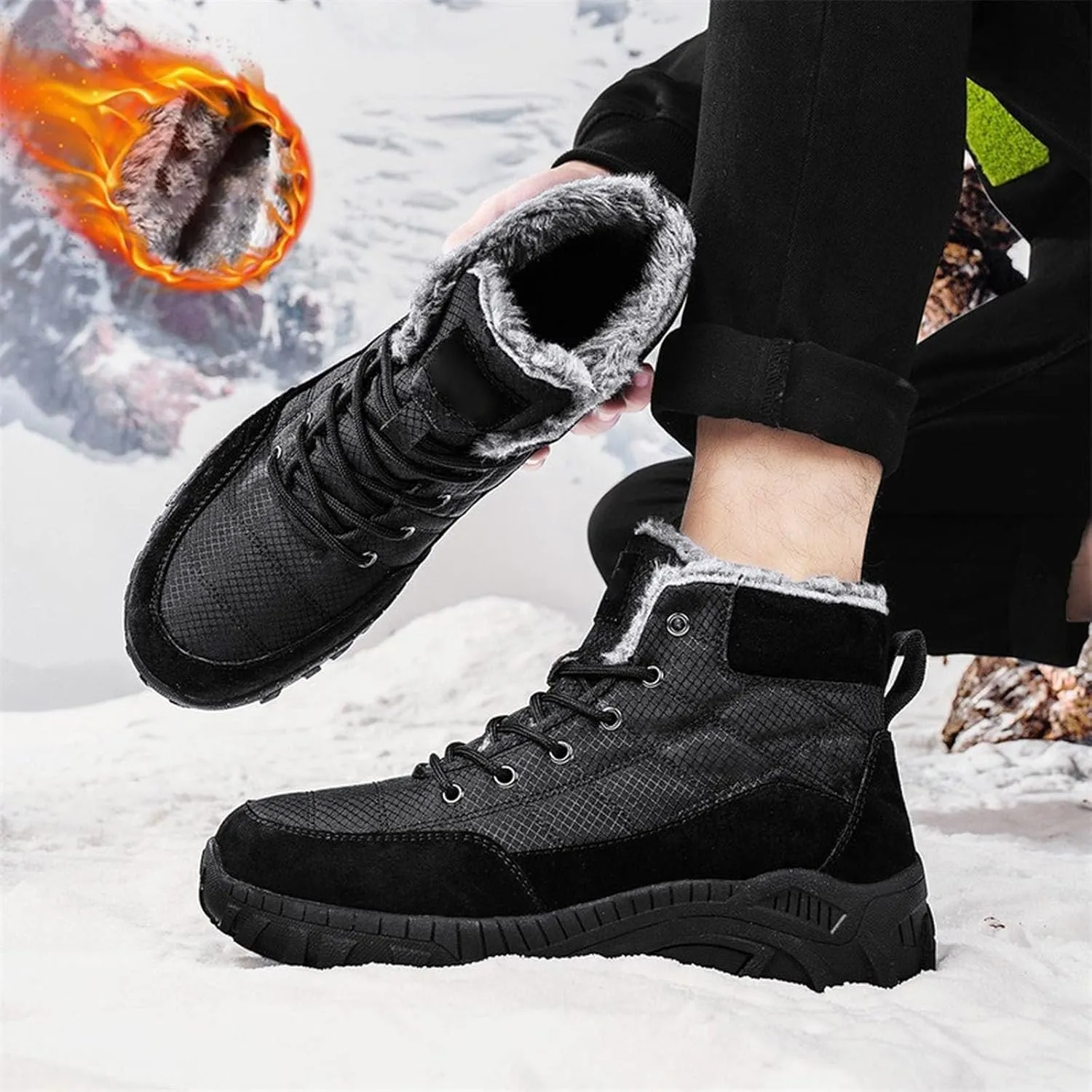 Mens Work Boots Composite Hiking Sneakers Shoes with Hook Loop Women's Workout Shoes Non Steel Toe Platform Shoes Composite Toe Botas Hike Grounded Footwear