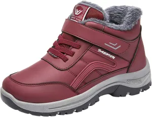 Men's Work Boots Composite Toe Hiking Sneakers Warm Fur Lined Safety Shoes for Women Winter Waterproof Outdoor Shoes Lightweight Anti Slip Hike Grounded Footwear
