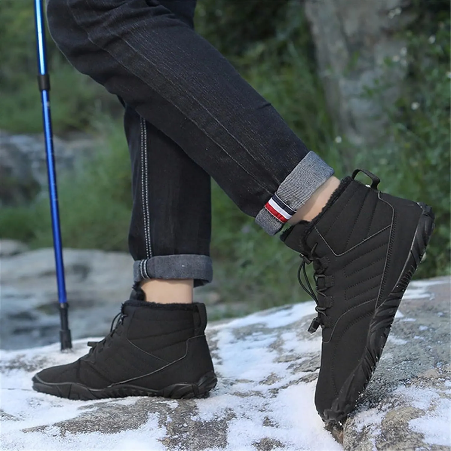 Men's Work Boots Non Steel Toe Hiking Sneakers Boot with Comfort Safety Toe Shoes for Women Nonslip Slip On Platform Shoes Lightweight Comfortable Hike Grounded Footwear