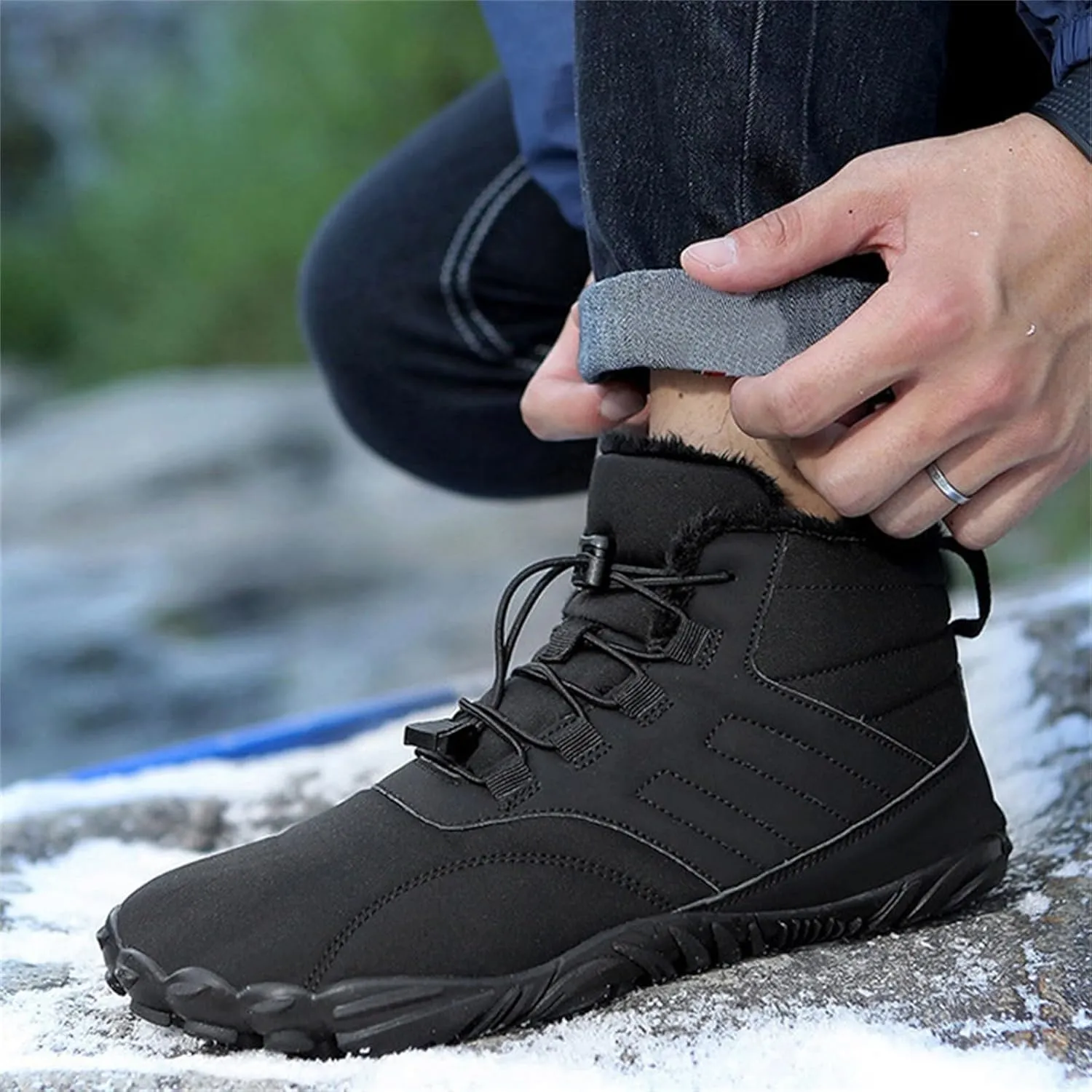 Men's Work Boots Non Steel Toe Hiking Sneakers Boot with Comfort Safety Toe Shoes for Women Nonslip Slip On Platform Shoes Lightweight Comfortable Hike Grounded Footwear