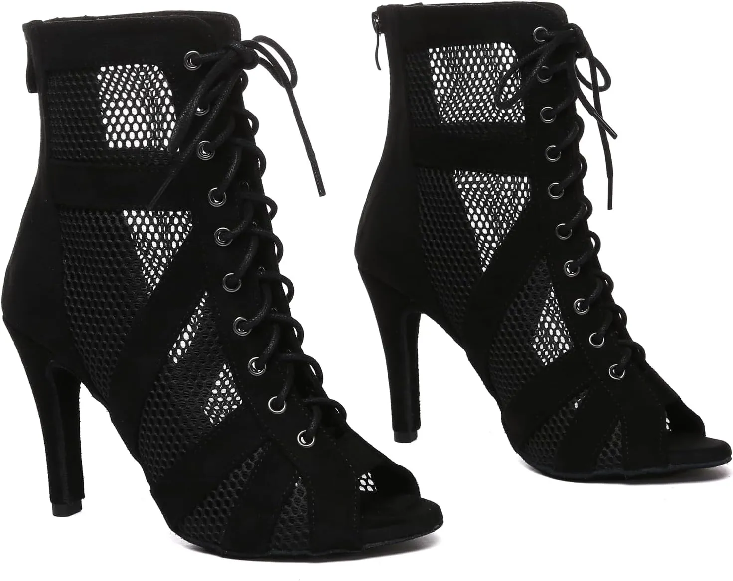 Minishion Sexy Dancing Shoes for Women Peep Toe Evening Prom Ankle Booties