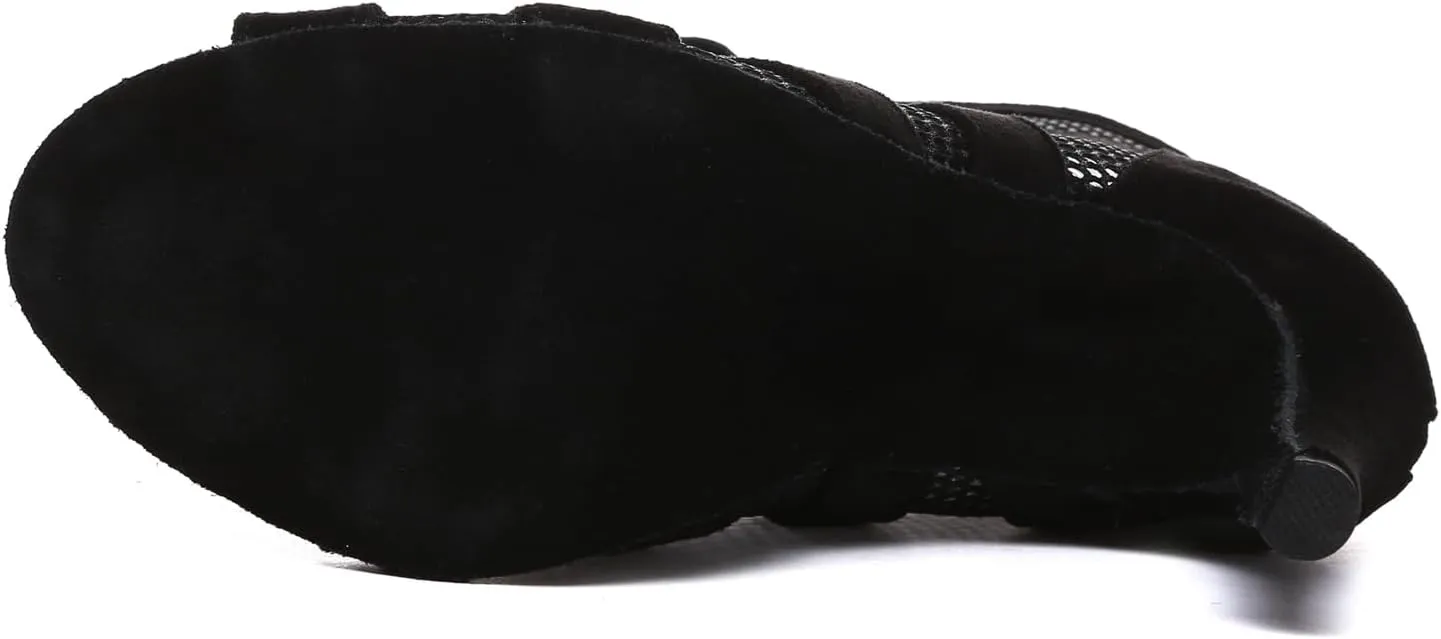 Minishion Sexy Dancing Shoes for Women Peep Toe Evening Prom Ankle Booties