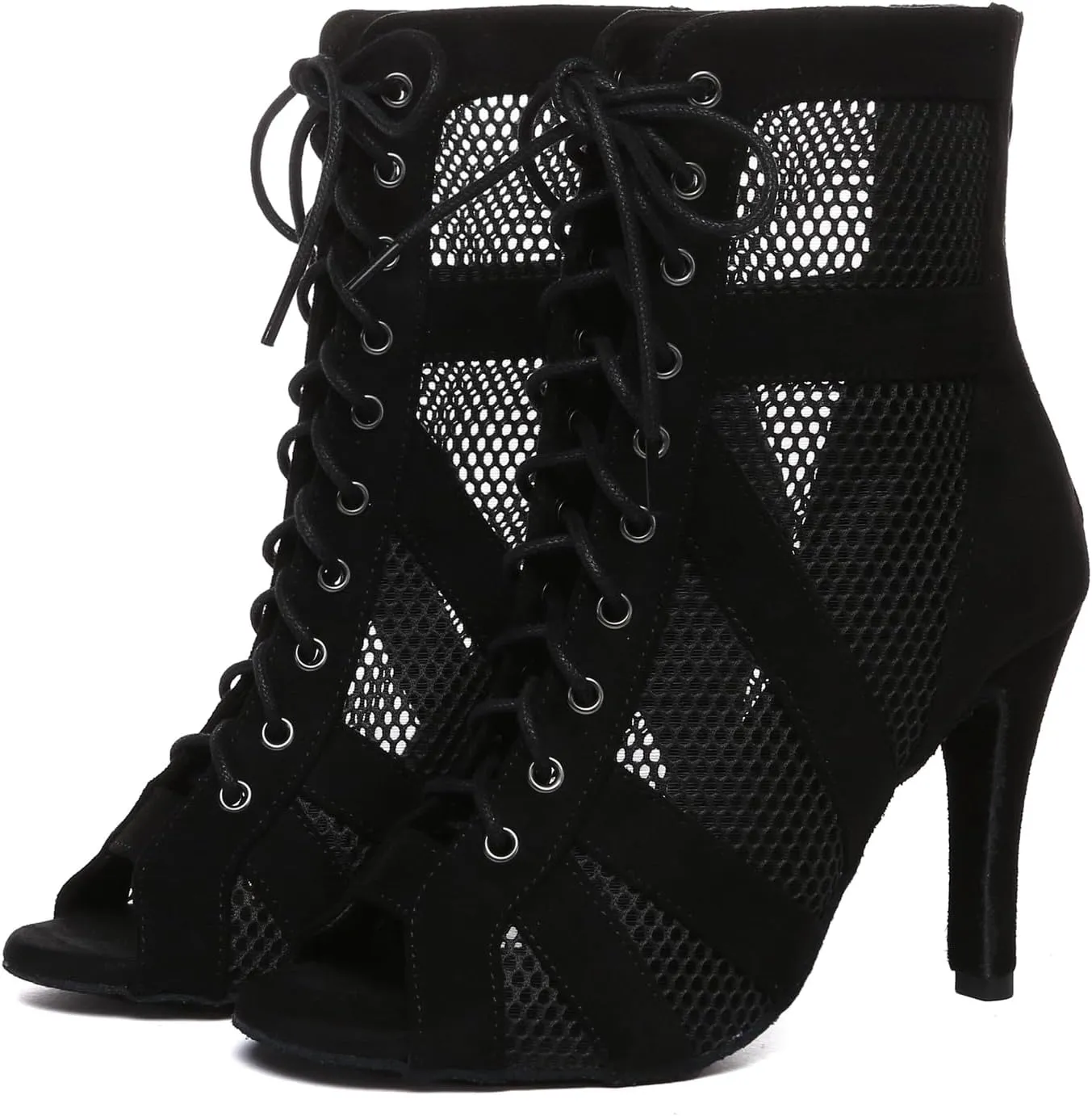 Minishion Sexy Dancing Shoes for Women Peep Toe Evening Prom Ankle Booties