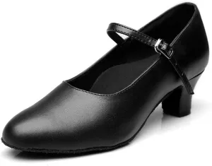 MSMAX Women's Black Pump Dance Shoes Latin Salsa Tango Practice Ballroom Party Performance Shoe
