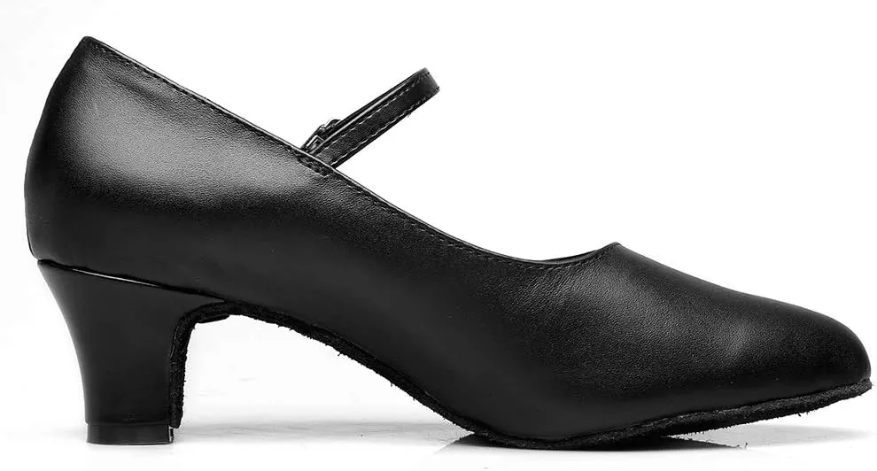 MSMAX Women's Black Pump Dance Shoes Latin Salsa Tango Practice Ballroom Party Performance Shoe