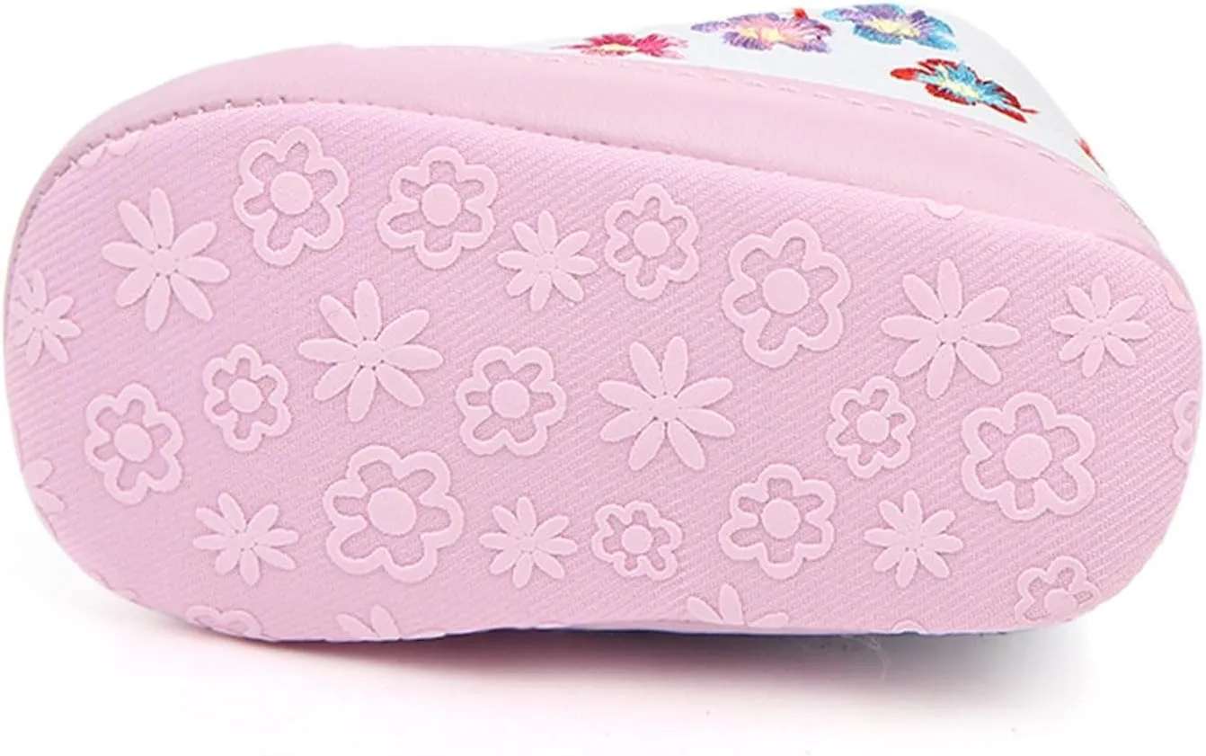 Newborn Baby Girls' Premium Sneakers Floral Prints High Top Soft Sole Shoes Infant Slip on Prewalker Sport Shoes