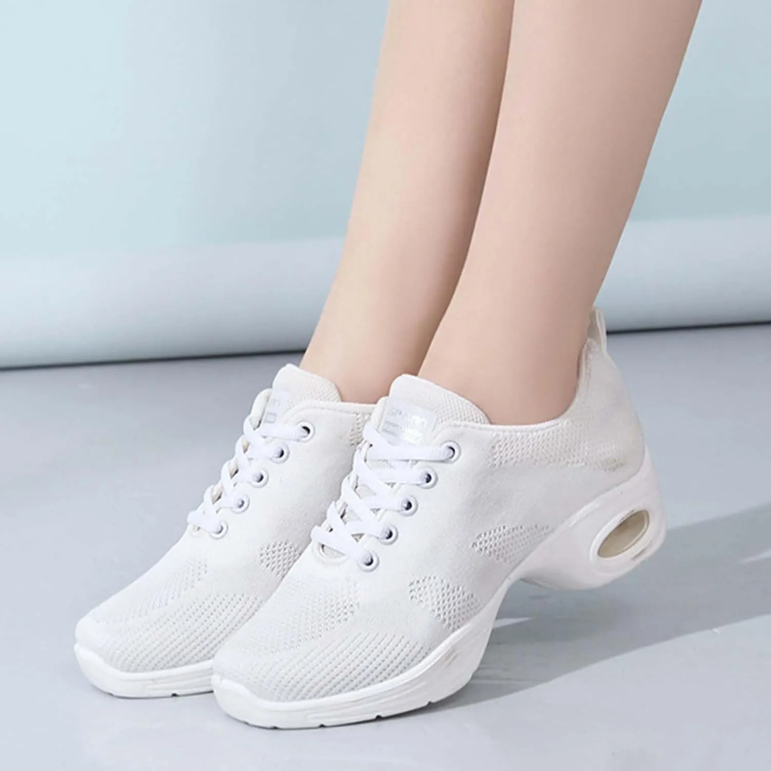ONAIC Women's Jazz Dance Shoes Lace-Up Sneakers Modern Breathable Dance Shoe Athletic Walking Dance Trainers