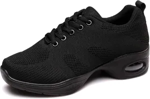 ONAIC Women's Jazz Dance Shoes Lace-Up Sneakers Modern Breathable Dance Shoe Athletic Walking Dance Trainers