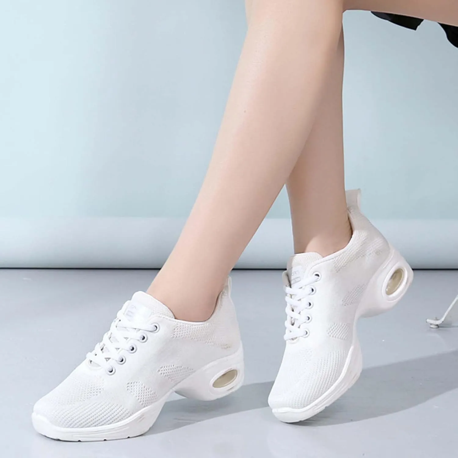 ONAIC Women's Jazz Dance Shoes Lace-Up Sneakers Modern Breathable Dance Shoe Athletic Walking Dance Trainers