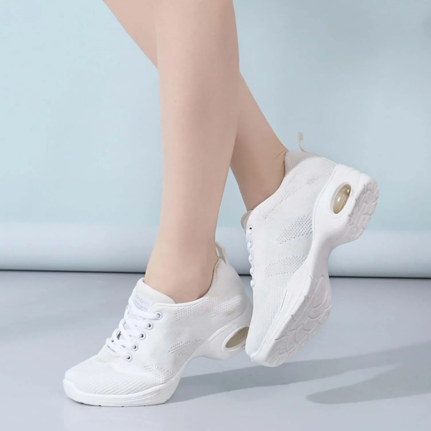 ONAIC Women's Jazz Dance Shoes Lace-Up Sneakers Modern Breathable Dance Shoe Athletic Walking Dance Trainers