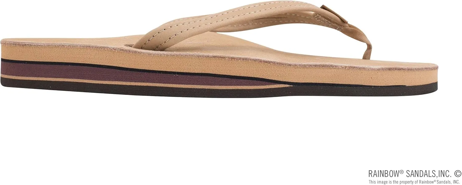 Rainbow Sandals Women's Double Layer, Narrow Strap, Leather Sandals w/Arch