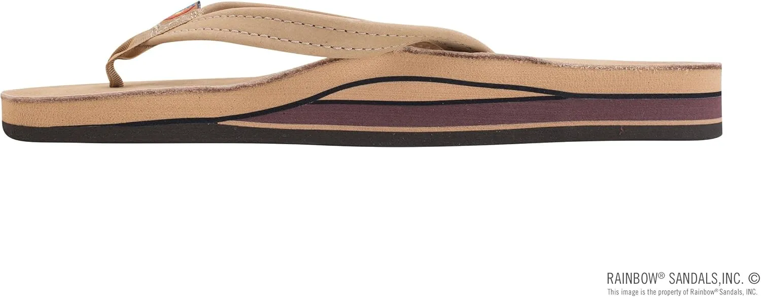 Rainbow Sandals Women's Double Layer, Narrow Strap, Leather Sandals w/Arch