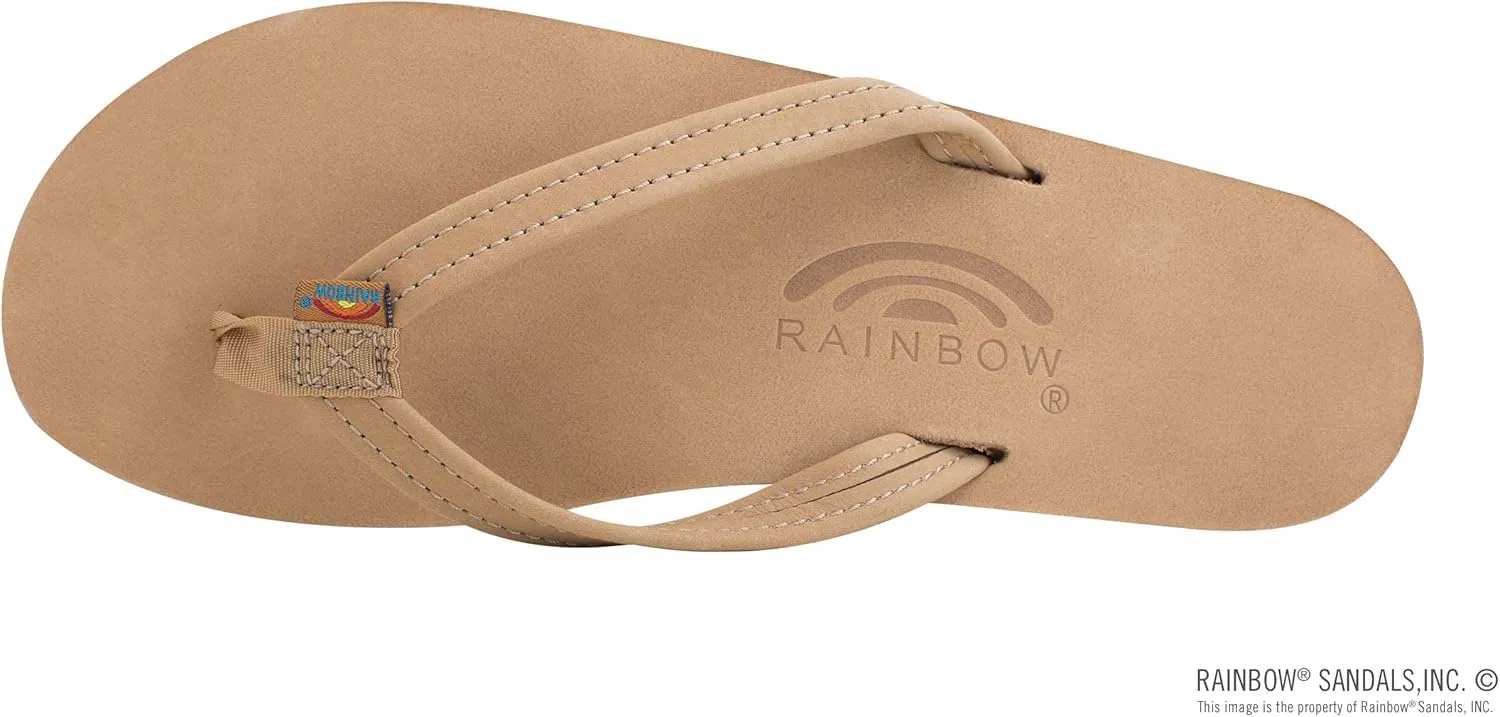 Rainbow Sandals Women's Double Layer, Narrow Strap, Leather Sandals w/Arch