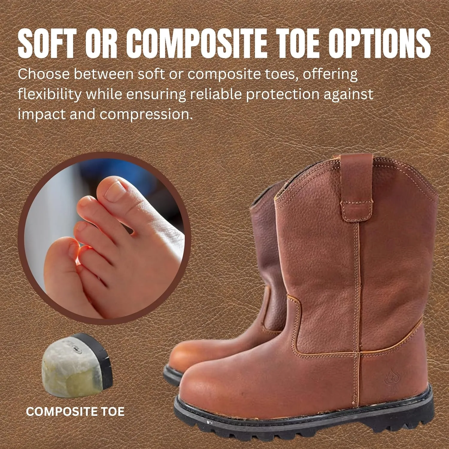 Red Phoenix Kevlar Steel Shield Boots, Soft or Composite Toe, Safety Industrial Work Boots, Slip & Water Resistant