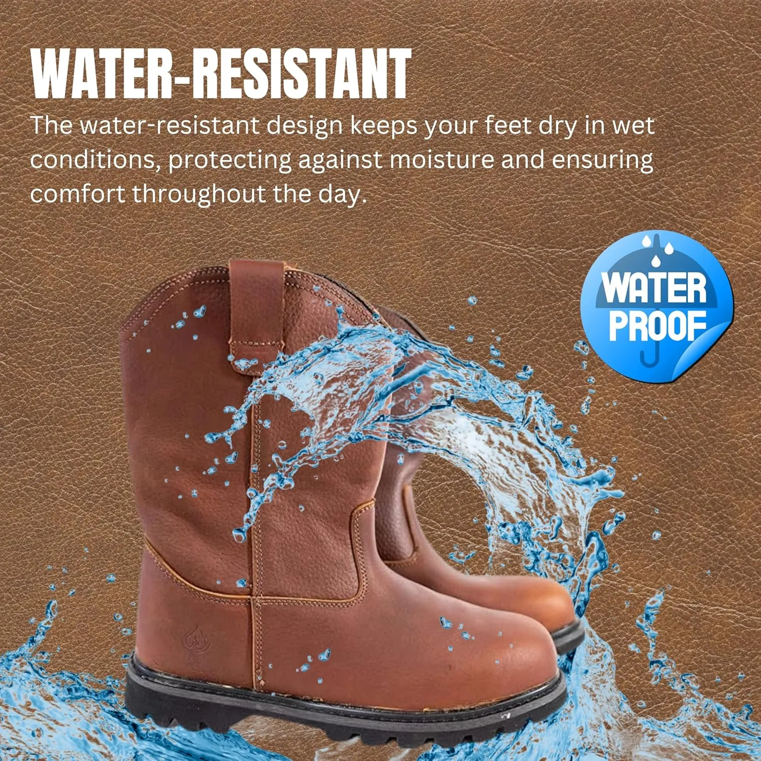 Red Phoenix Kevlar Steel Shield Boots, Soft or Composite Toe, Safety Industrial Work Boots, Slip & Water Resistant