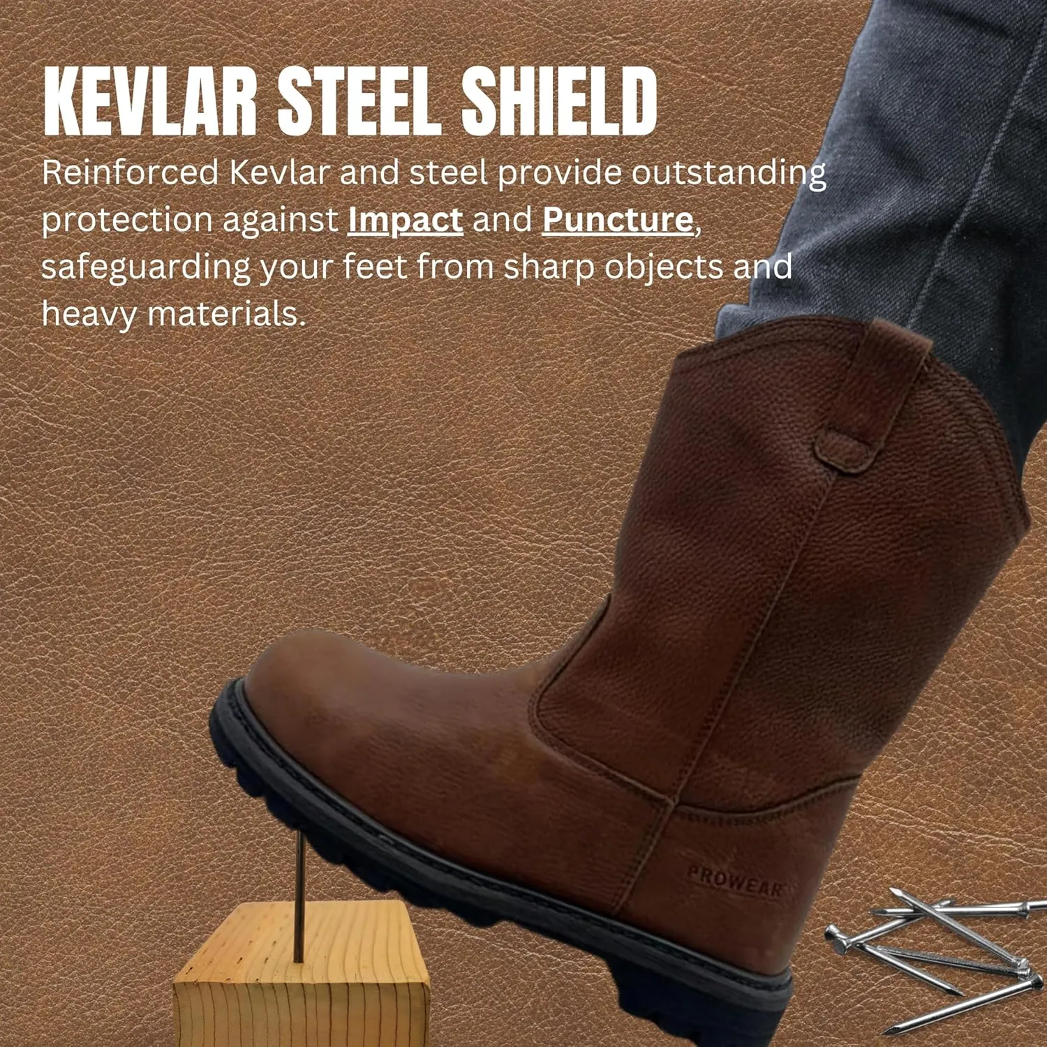 Red Phoenix Kevlar Steel Shield Boots, Soft or Composite Toe, Safety Industrial Work Boots, Slip & Water Resistant