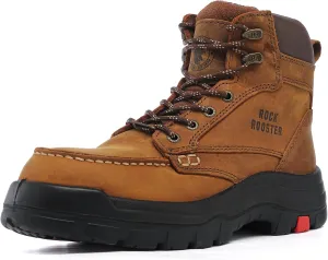 ROCKROOSTER Work Boots for Men, Oiled Leather 6 inch Durable Wide Work Shoes(AK370-AK371-AK372)