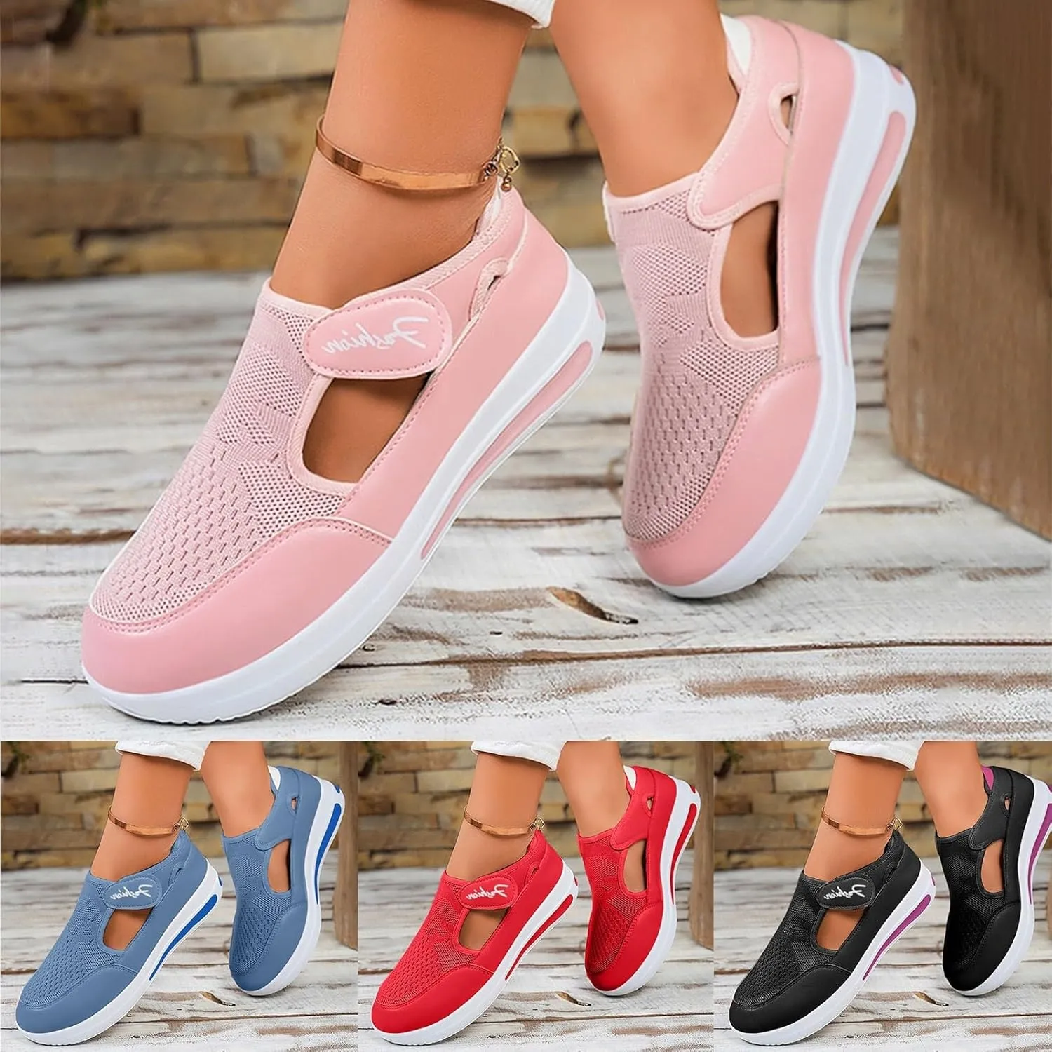 Sandalias para Mujer Elegantes, Womens Platform Sandals Ankle Straps Wedges Sandals Casual Summer Closed Toe Sandals