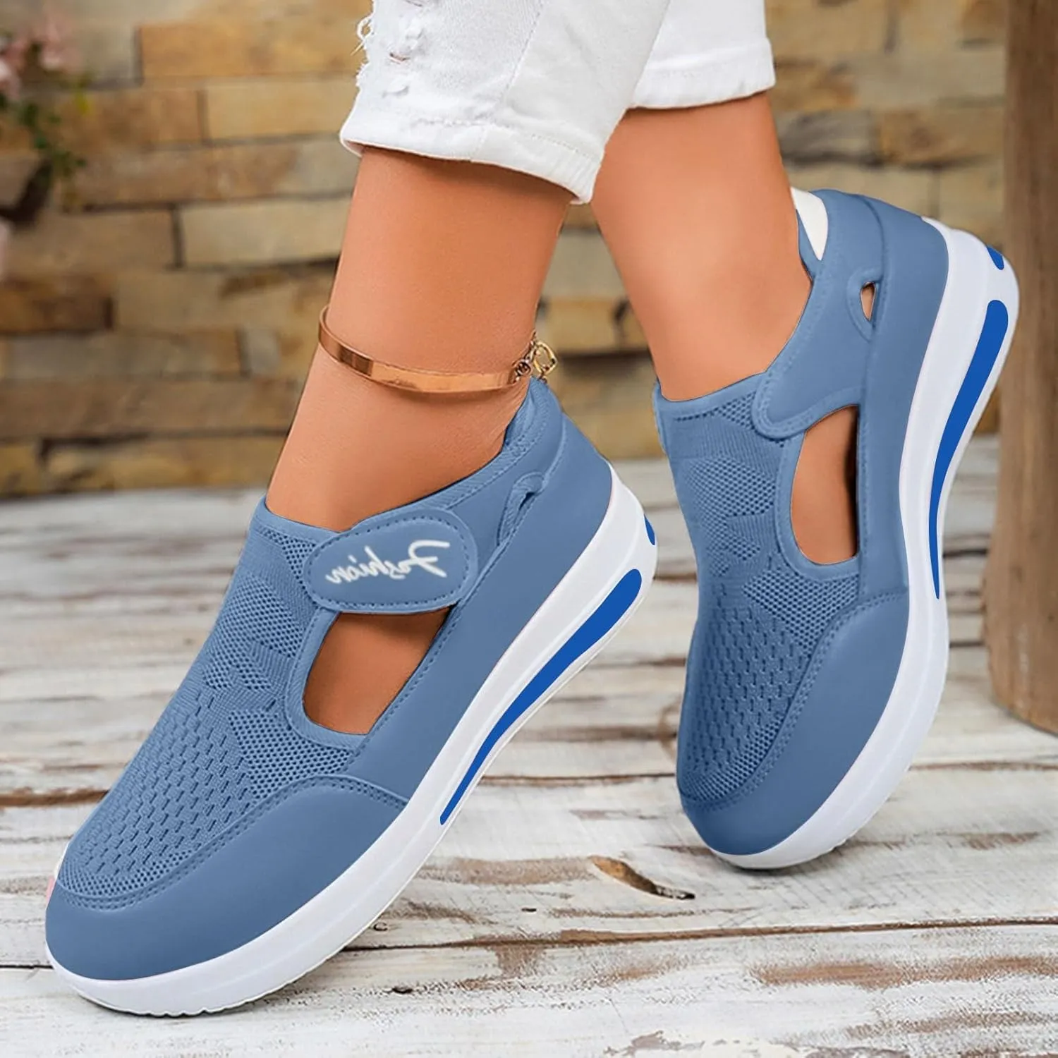 Sandalias para Mujer Elegantes, Womens Platform Sandals Ankle Straps Wedges Sandals Casual Summer Closed Toe Sandals