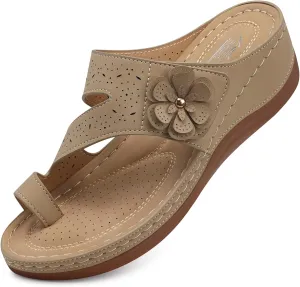 SHIBEVER Platform Flip Flops for Women: Comfortable Sandals for Women Dressy - Walking Summer Slip on Bunion Sandals