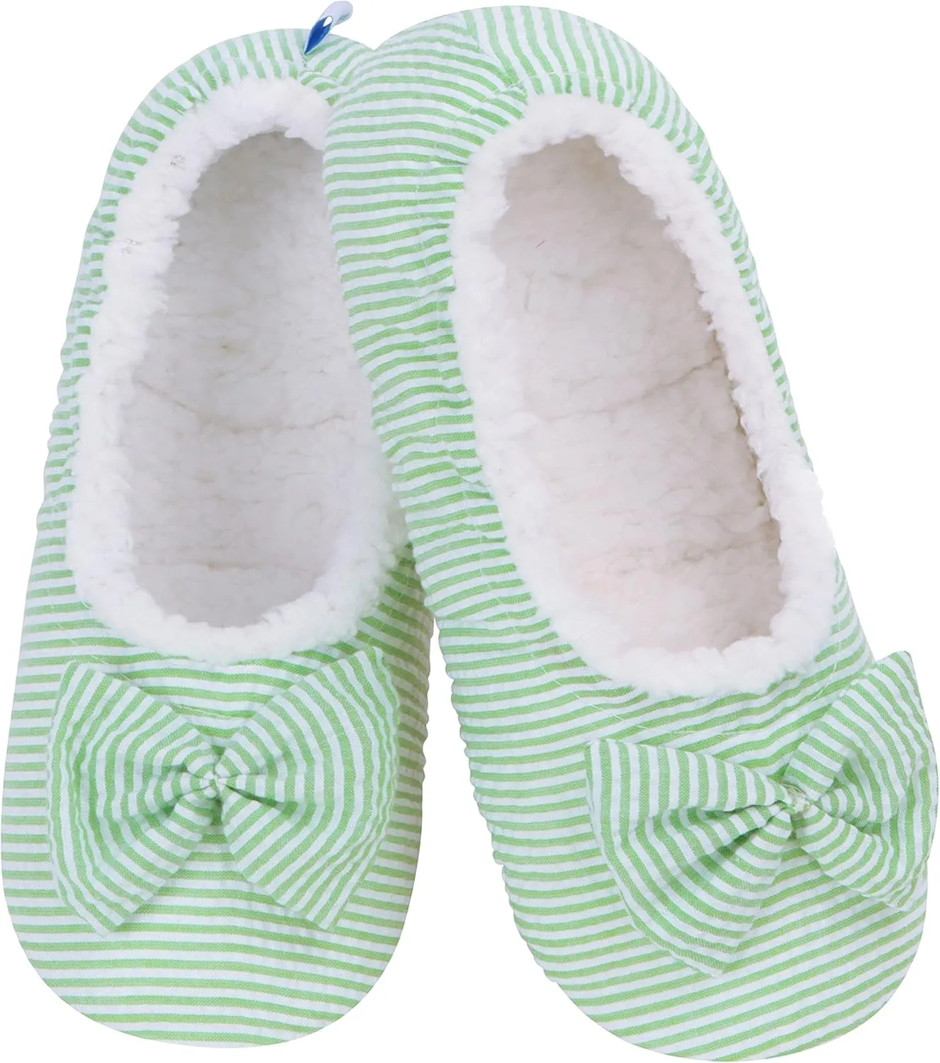 Snoozies Flat Ballet Slippers for Women Indoor, Lightweight and Soft Sherpa-Lined Slipper Socks Non-Skid, Ladies Gifts