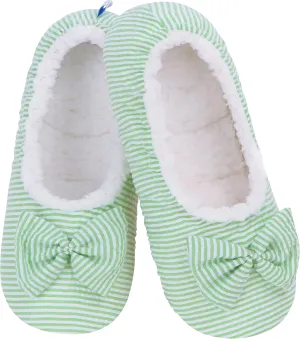 Snoozies Flat Ballet Slippers for Women Indoor, Lightweight and Soft Sherpa-Lined Slipper Socks Non-Skid, Ladies Gifts