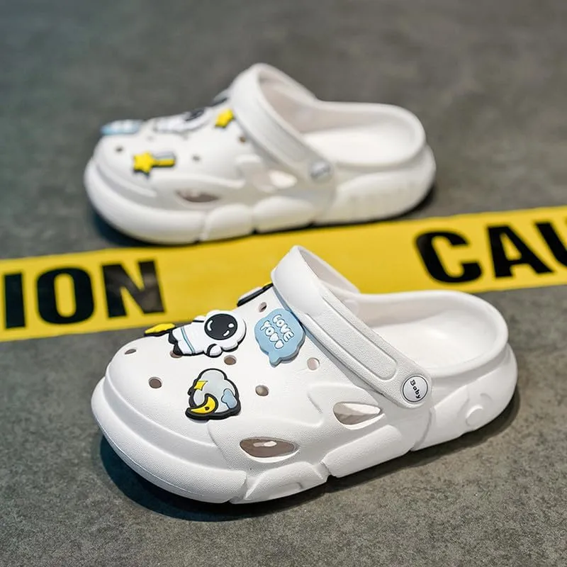 Summer Garden Shoes for Boys and Girls Unisex Pattern EVA Children's Shoes Lining Clog Kid Slippers