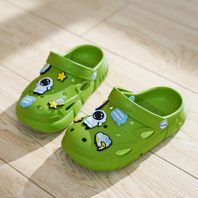 Summer Garden Shoes for Boys and Girls Unisex Pattern EVA Children's Shoes Lining Clog Kid Slippers