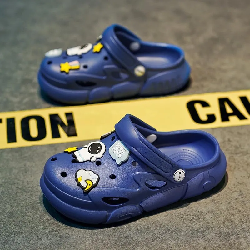 Summer Garden Shoes for Boys and Girls Unisex Pattern EVA Children's Shoes Lining Clog Kid Slippers