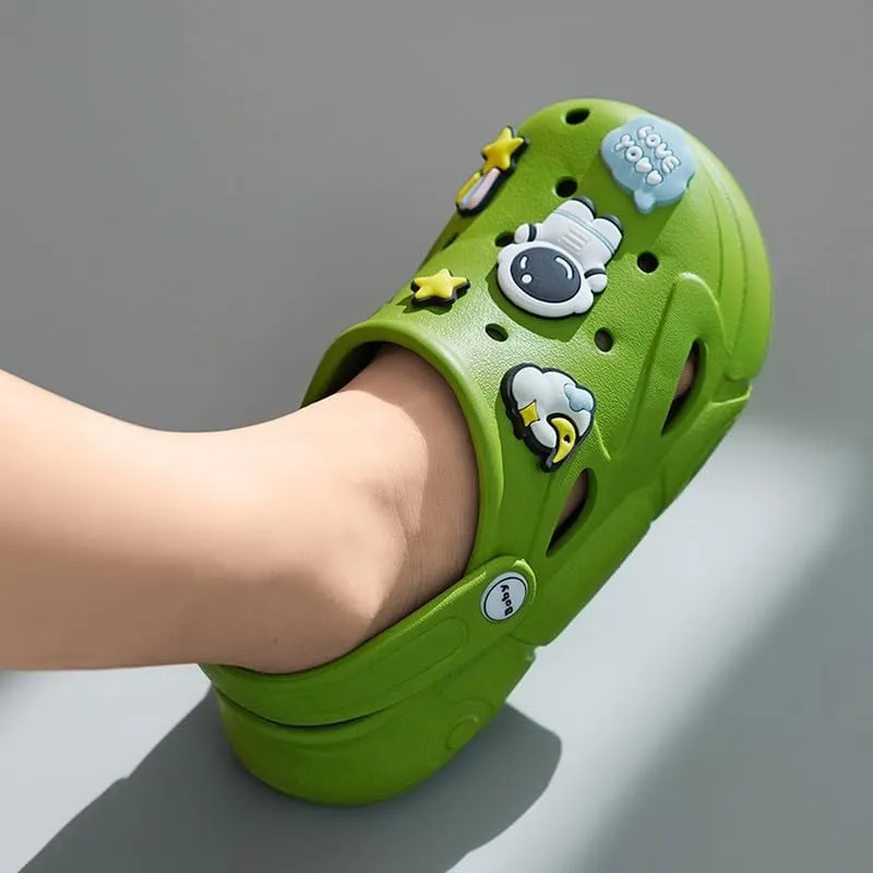 Summer Garden Shoes for Boys and Girls Unisex Pattern EVA Children's Shoes Lining Clog Kid Slippers