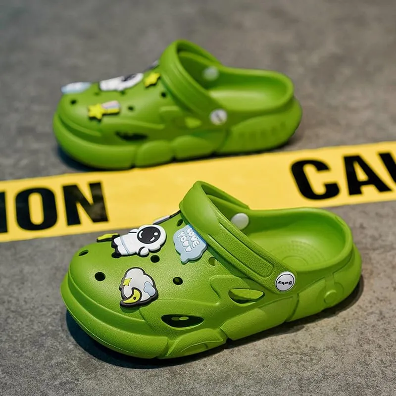 Summer Garden Shoes for Boys and Girls Unisex Pattern EVA Children's Shoes Lining Clog Kid Slippers